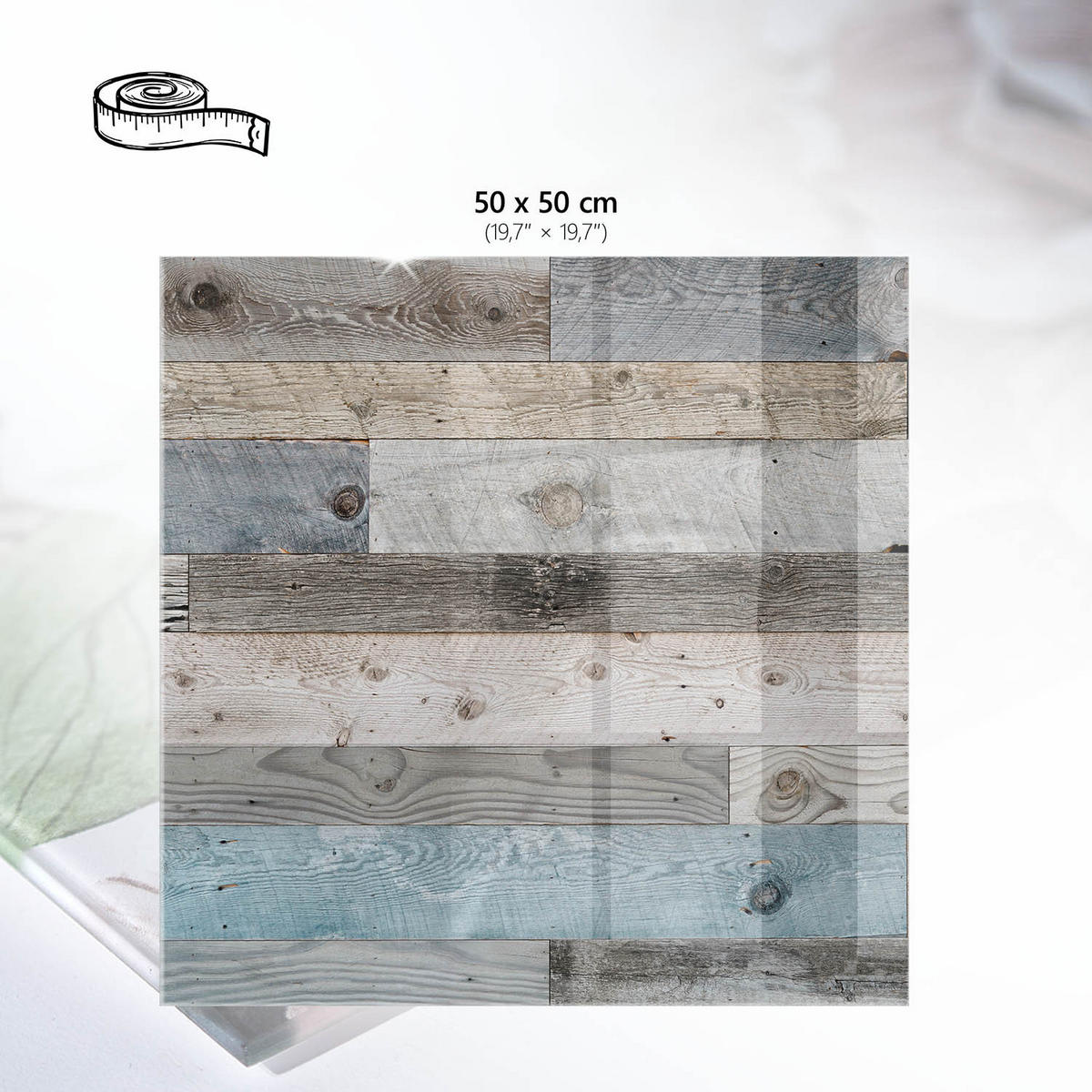 TISCHPLATTE 50x50 cm – Holzbretter - Braun, Glas (50/50/0.4cm) - Wallfluent