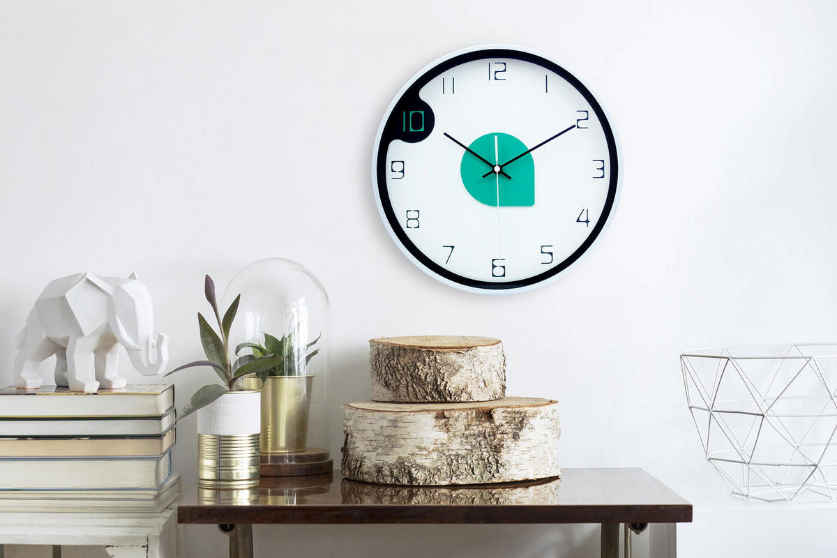 WANDUHR Design Weiß 31/31 cm - Weiß, Holzwerkstoff (30.5/30.5/4cm) - ONZENO