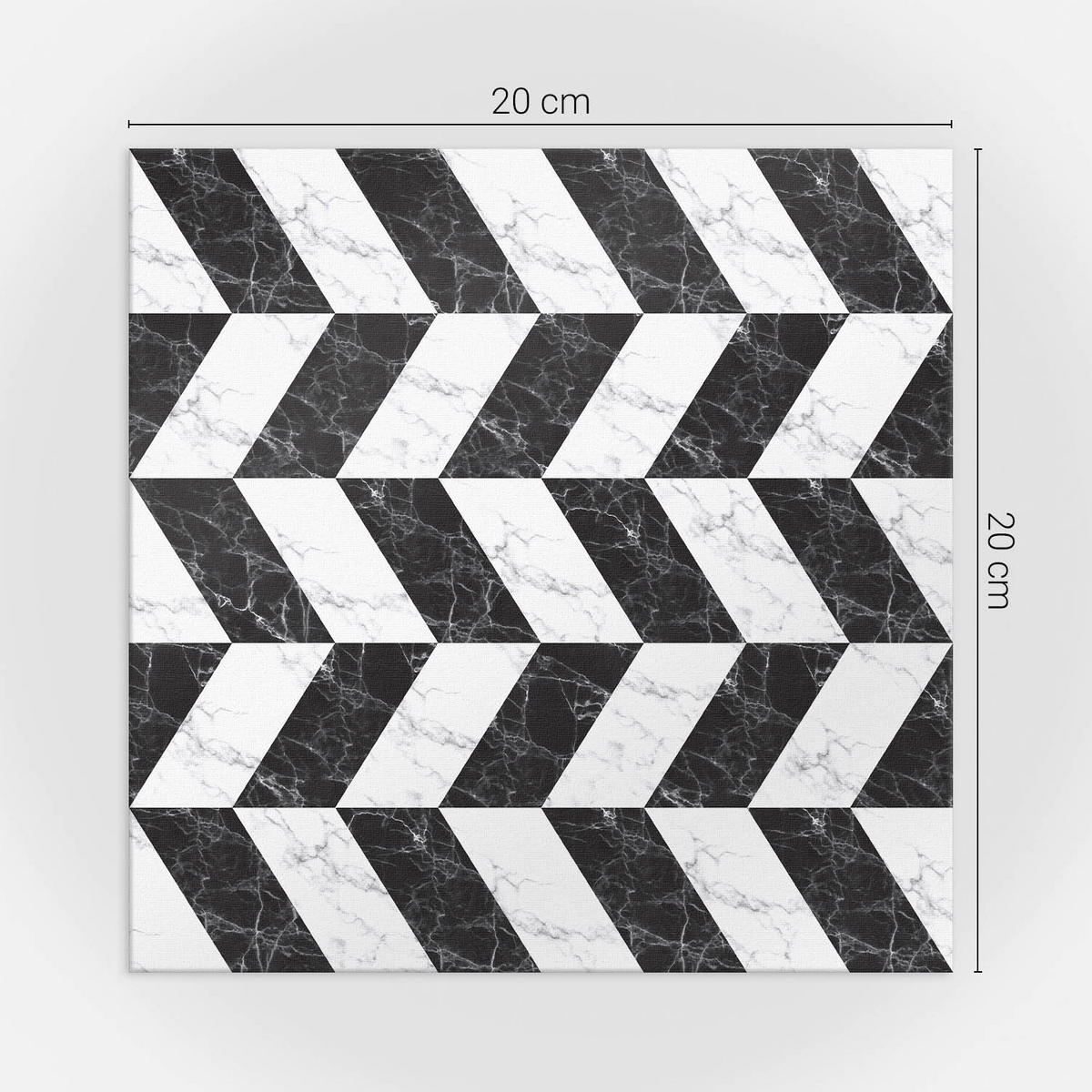 WANDPANEEL 20 Stück 20x20 cm selbstklebend Marelia - Schwarz, Kunststoff (20/1.6/20cm) - Wallfluent