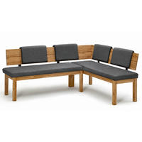 ECKBANK Danny 2 für 5 Personen Massivholz + Microfaser Wildeiche/Grau - Wildeiche/Grau, Holz (194/155cm) - 58aufmkessel
