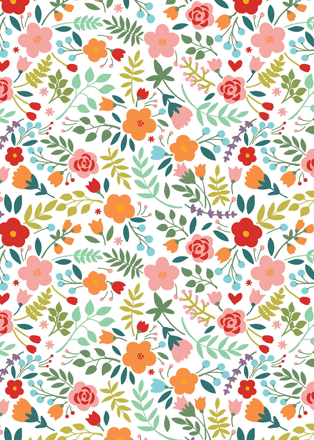 ROLLO LICHTDURCHLÄSSIG 100x140 cm Gemalte Blumen - Grün, Textil (100/140cm) - TULUP