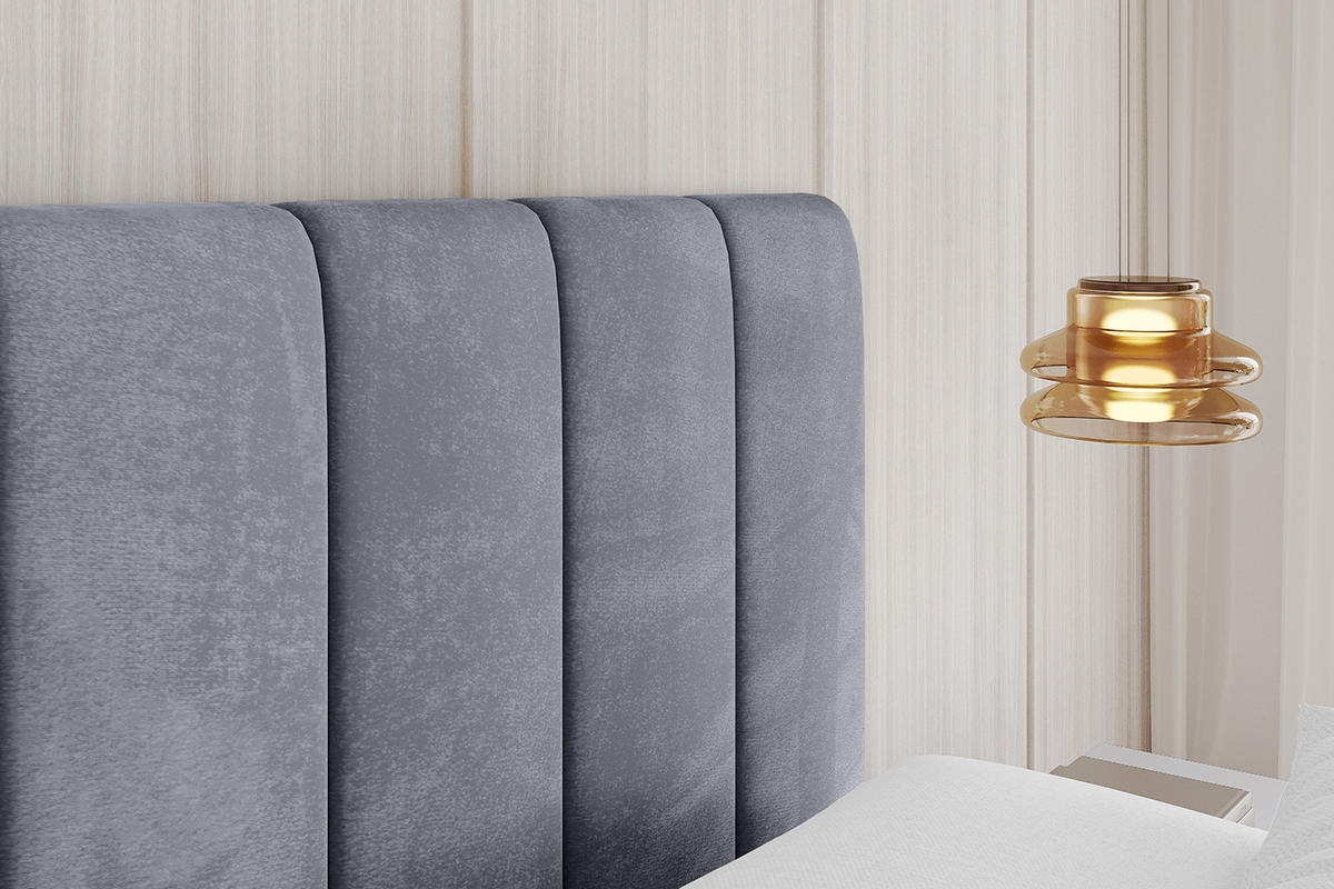 POLSTERBETT mit Bettkasten und Lattenrost, Bett mit Matratze H3/H4 - STERA 160x200 Grau - Grau, Holzwerkstoff/Textil (160/200cm) - ALTDECOR