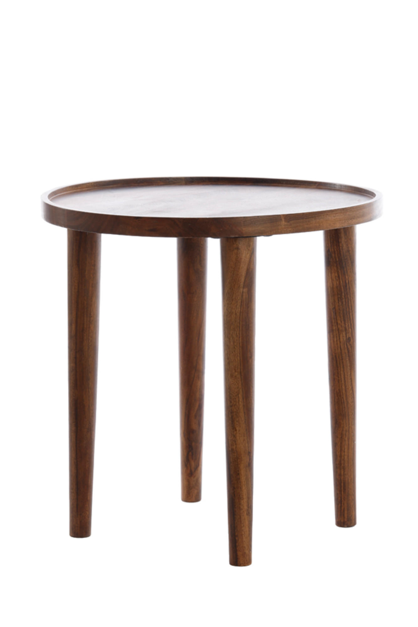 BEISTELLTISCH Qiano Braun Ø45/45 cm - Dunkelbraun, Holz (45/45/45cm) - Light & Living