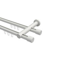 INNENLAUF-GARDINENSTANGEN-SET Platon Santo 480 cm (geteilt in 3 x 160 cm), 2-läufig, 20 mm Ø Weiß - Weiß, Metall (480cm) - INTERDECO