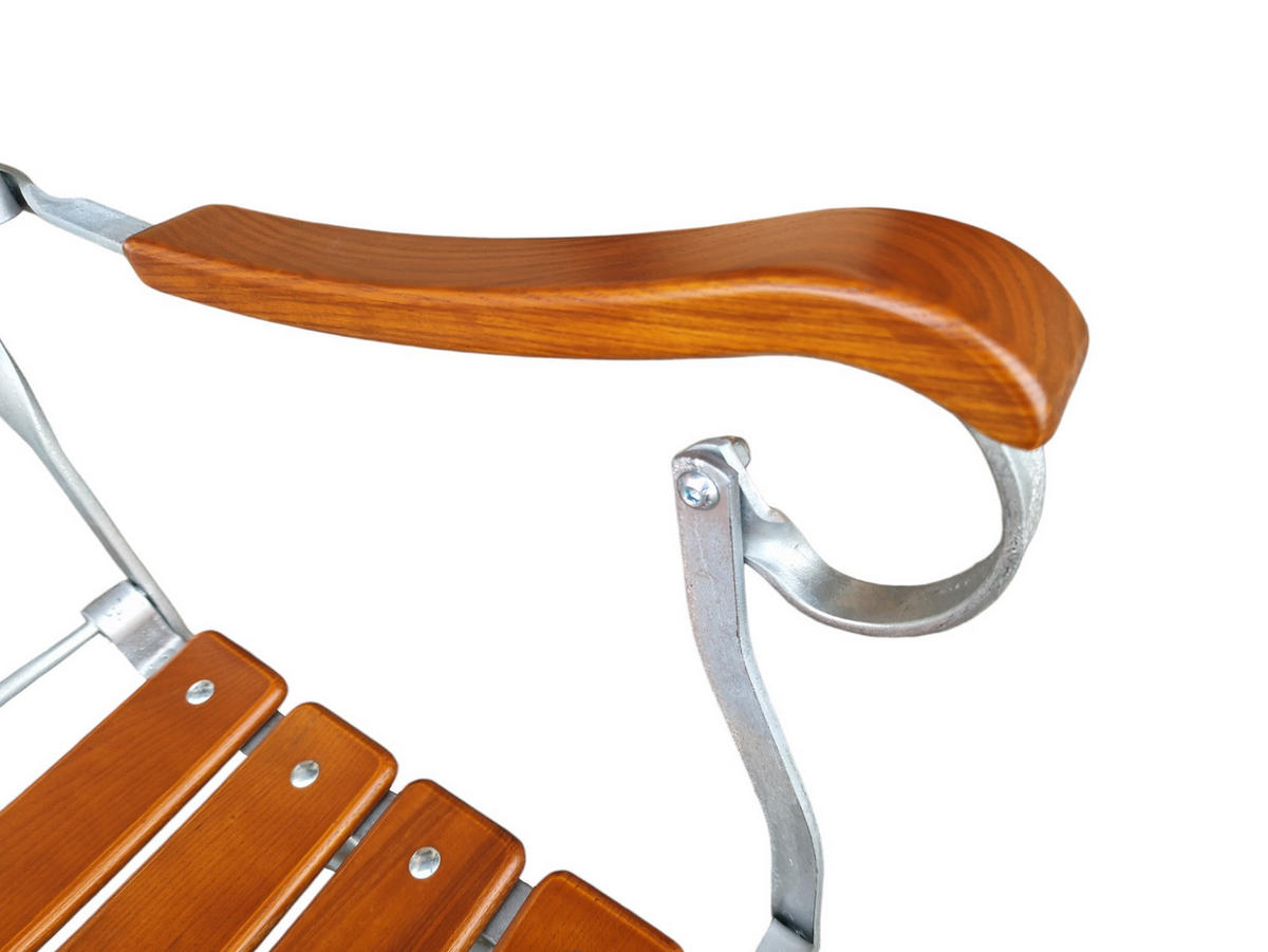 BIERGARTENSTUHL BERGWIESE Mit Armlehne 1-Sitzer 89x42x42cm Eschenholz Silber/Braun - Braun, Holz (42/89/42cm) - CHEFGASTRO