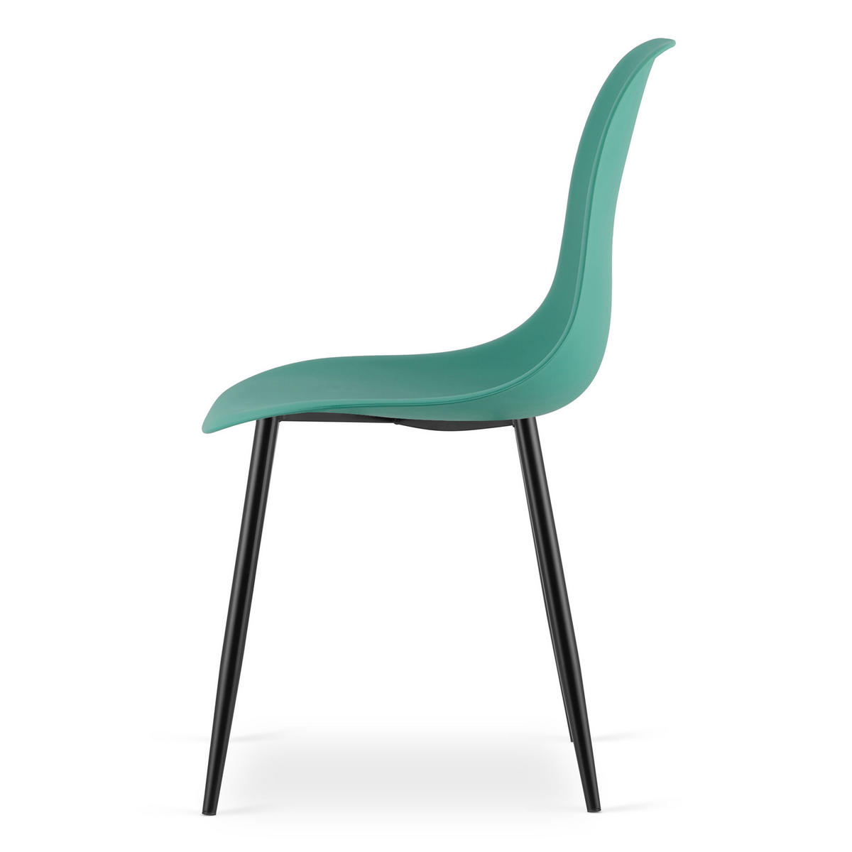 ESSZIMMERSTUHL 4-er Set KALEO grüner Sitz, schwarze Beine - Schwarz/Grün, Kunststoff (46/84/51cm) - Valora