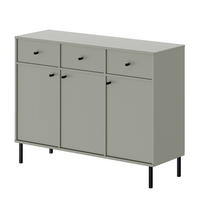 KOMMODE FLOW 124/41/95 cm, 3 Schublade(n), Eukalyptus - Eukalyptusholzfarben, Holzwerkstoff/Metall (124.5/95/40.8cm) - Idohome