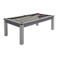 MULTIFUNKTIONSTISCH Billard & Tischtennis - 213 x 112 x 81,5 cm - Grau - BALTHAZAR - Grau, Holz (213.4/111.8cm) - Vente-Unique
