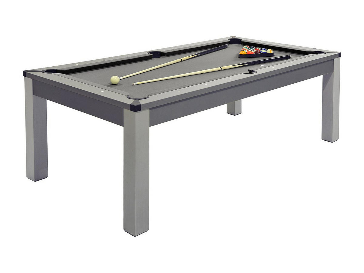 MULTIFUNKTIONSTISCH Billard & Tischtennis - 213 x 112 x 81,5 cm - Grau - BALTHAZAR - Grau, Holz (213.4/111.8cm) - Vente-Unique