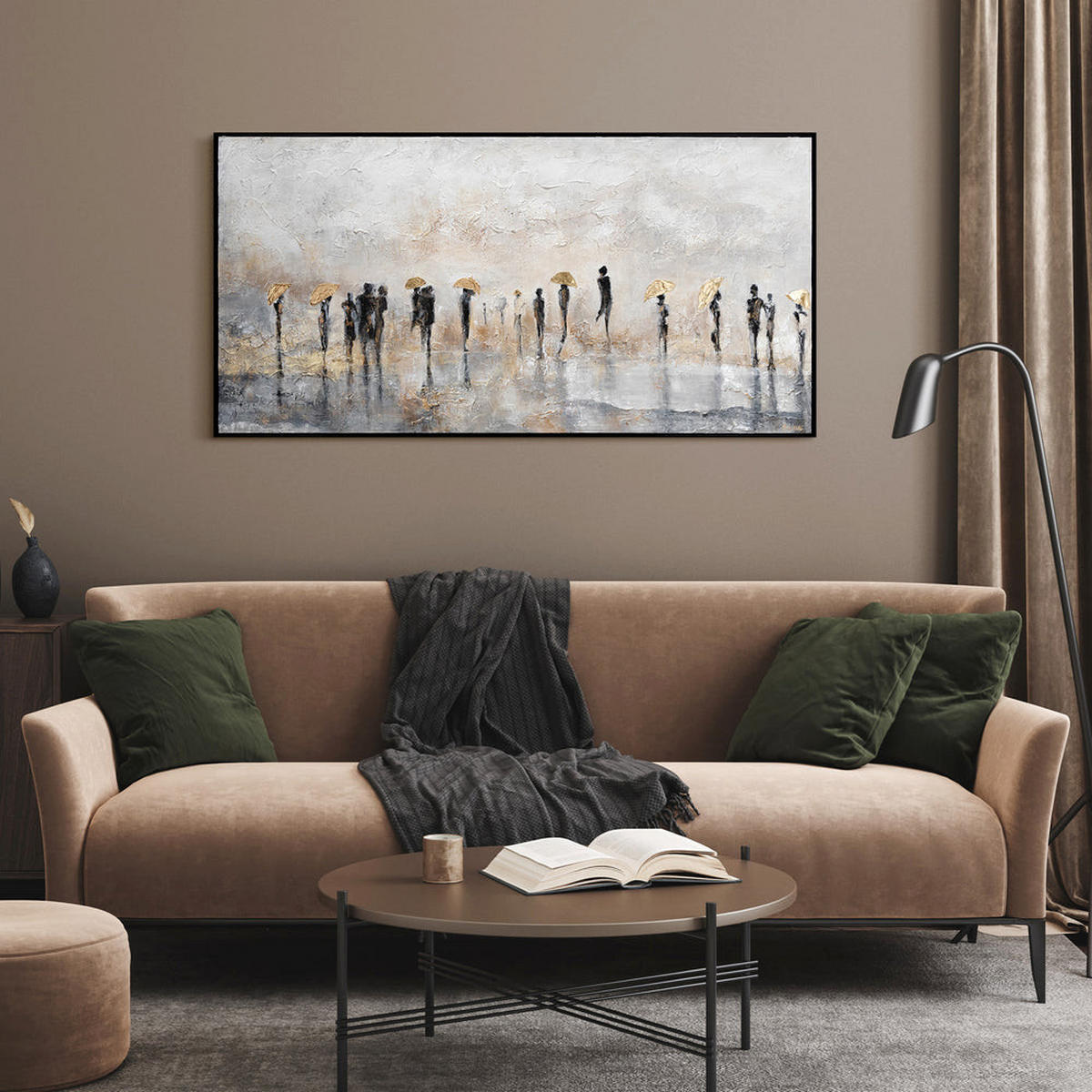 GEMÄLDE Sommerregen Schattenfugenrahmen Schwarz 100x50 cm - Schwarz, Holz (100/50cm) - YS-art gallery