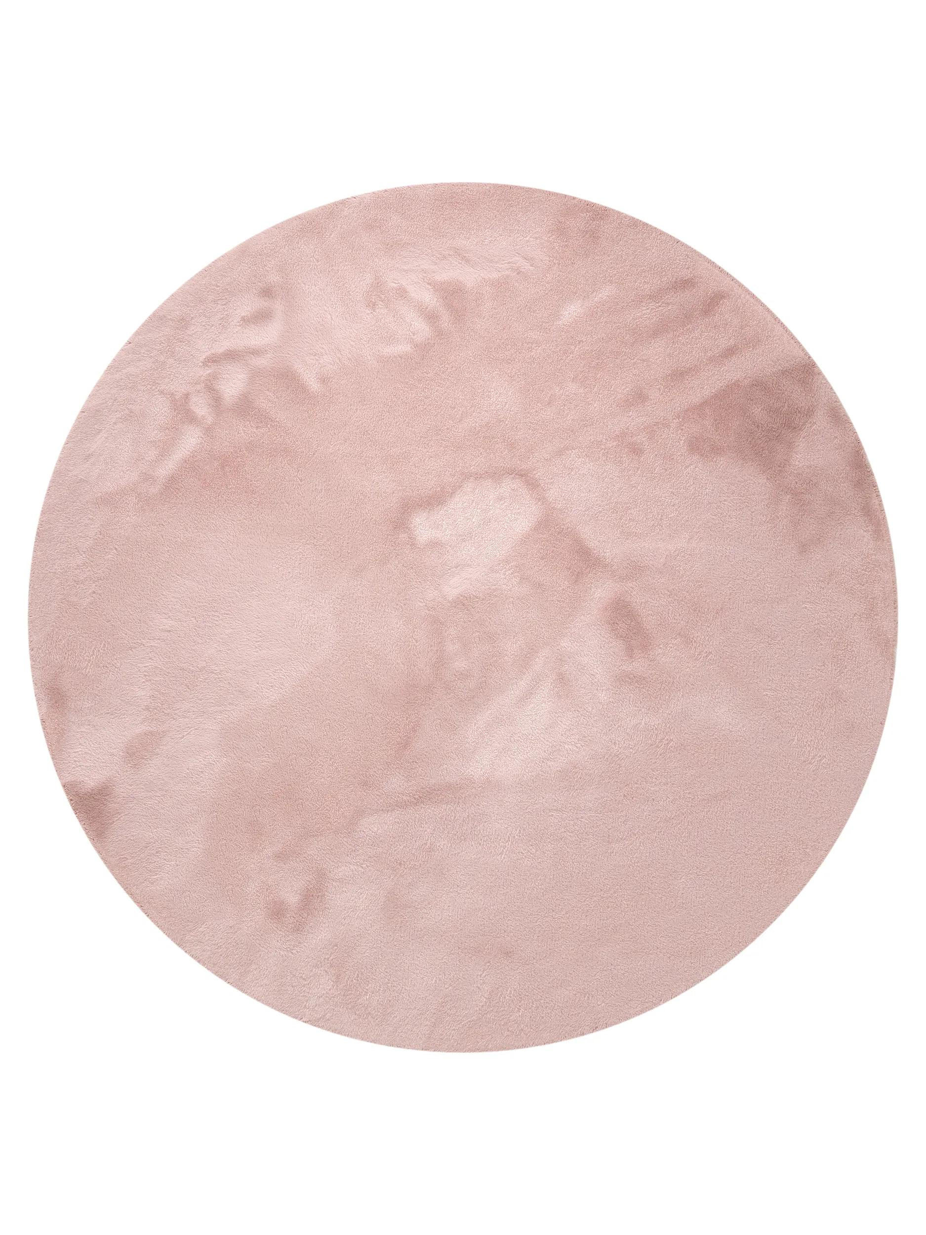 UMĚLÉ kožíškové koberce Dave Růžová ø 180 cm kulatý - růžová, textil/umělá hmota (180/180cm) - benuta Nest