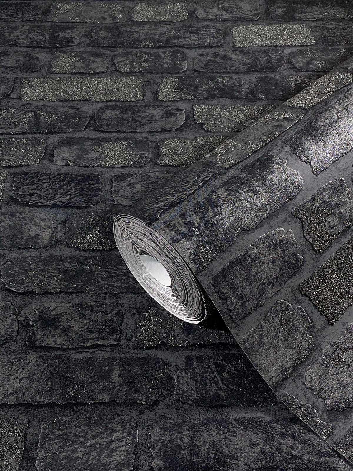 VLIESTAPETE Steinoptik Tapete schwarz - Schwarz, Papier (53/1005cm) - marburg