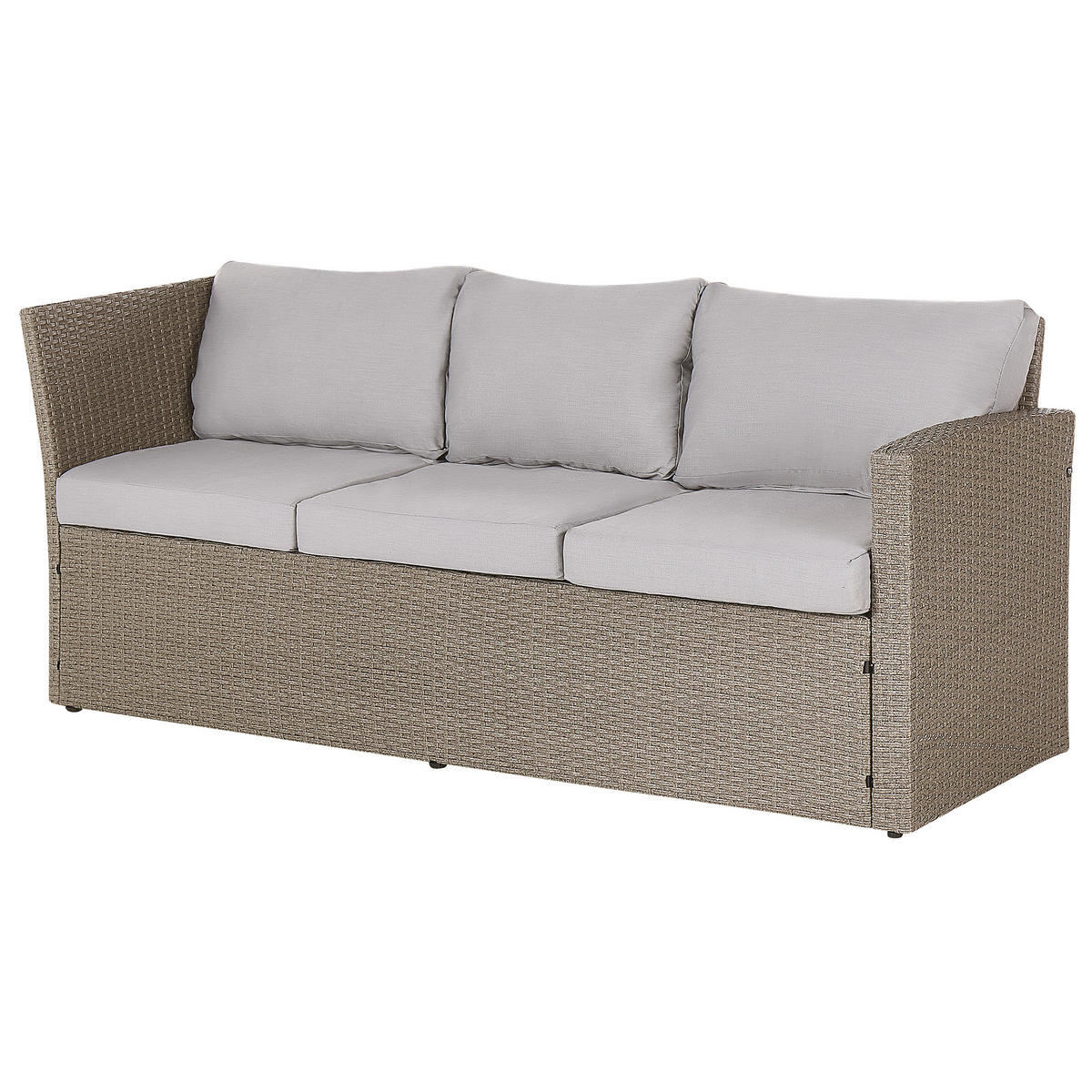 LOUNGE SET 5-Sitzer Rattan Auflagen hellgrau Bardi - Taupe, Kunststoff - Beliani