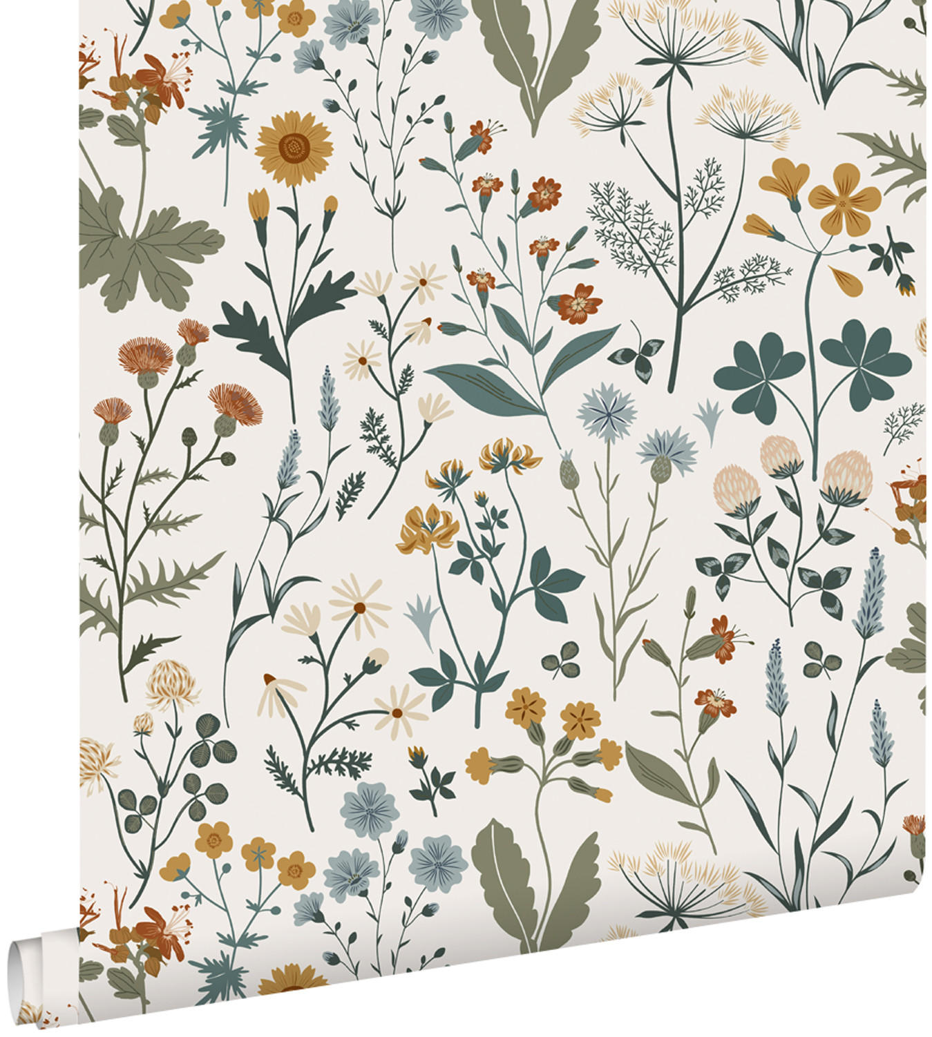 TAPETE Feldblumen 53 cm x 10.05 m - Blau, Papier (53/1000cm) - ESTAhome