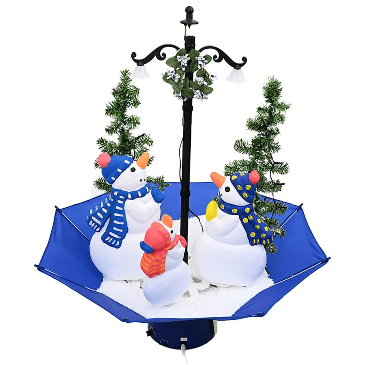 WEIHNACHTSBAUM Mit Schnee Und Schirm-Fuss Blau 75 Cm Pvc - Blau, Kunststoff (75cm) - vidaXL