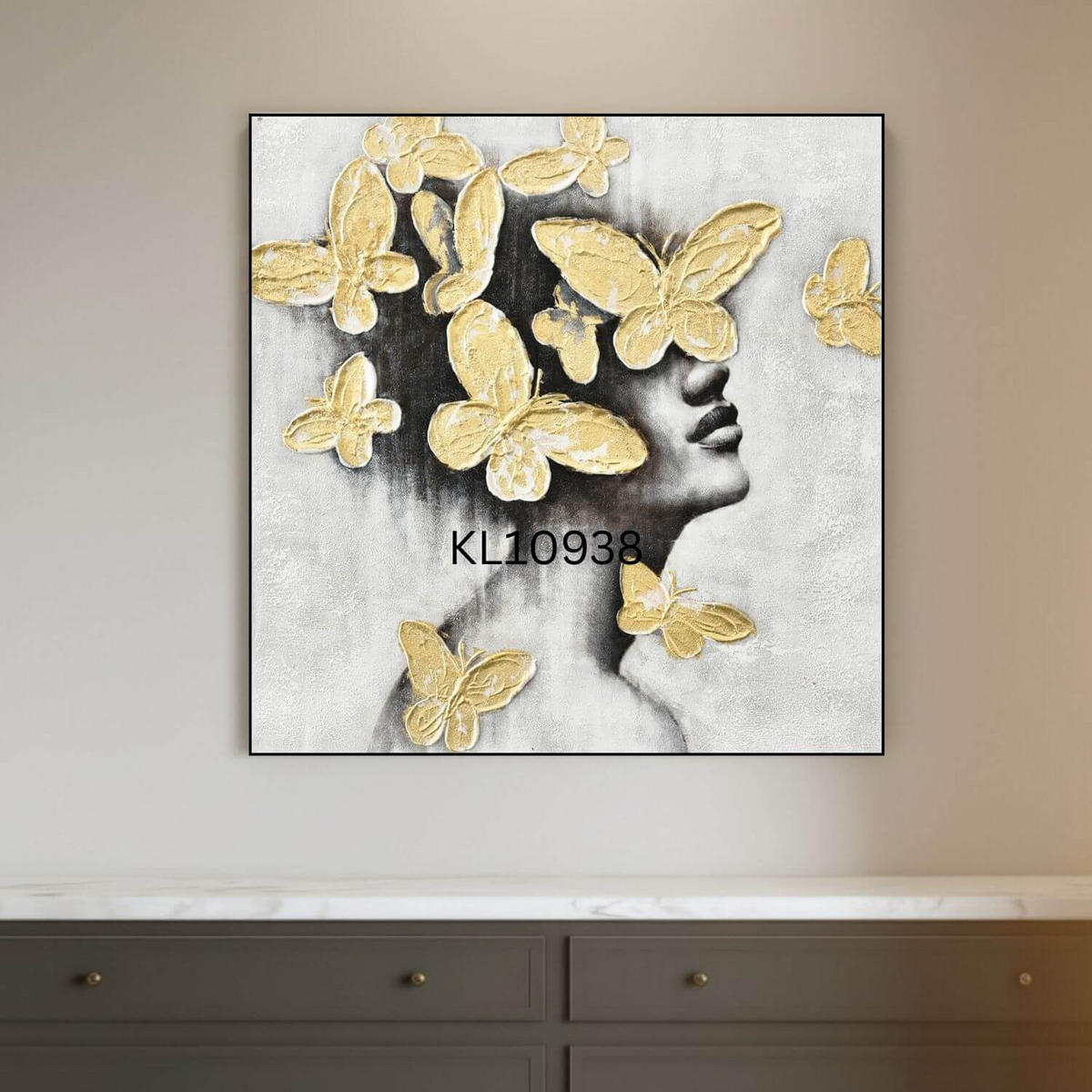 ACRYLBILD HANDGEMALT 60/60 cm - Goldfarben/Grau, Holz/Textil (60/60cm) - KUNSTLOFT