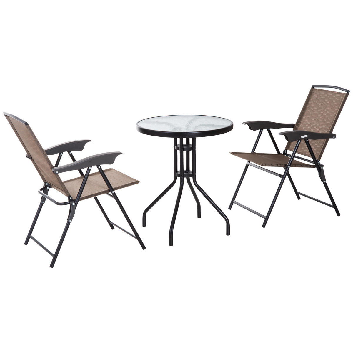 BALKONSET 3-teilig DE-14069 Schokolade - Braun, Metall - ComfortXL