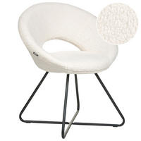 SESSEL Bouclé cremeweiß/schwarz Rachel - Schwarz/Weiß, Textil (65/77/57cm) - Beliani