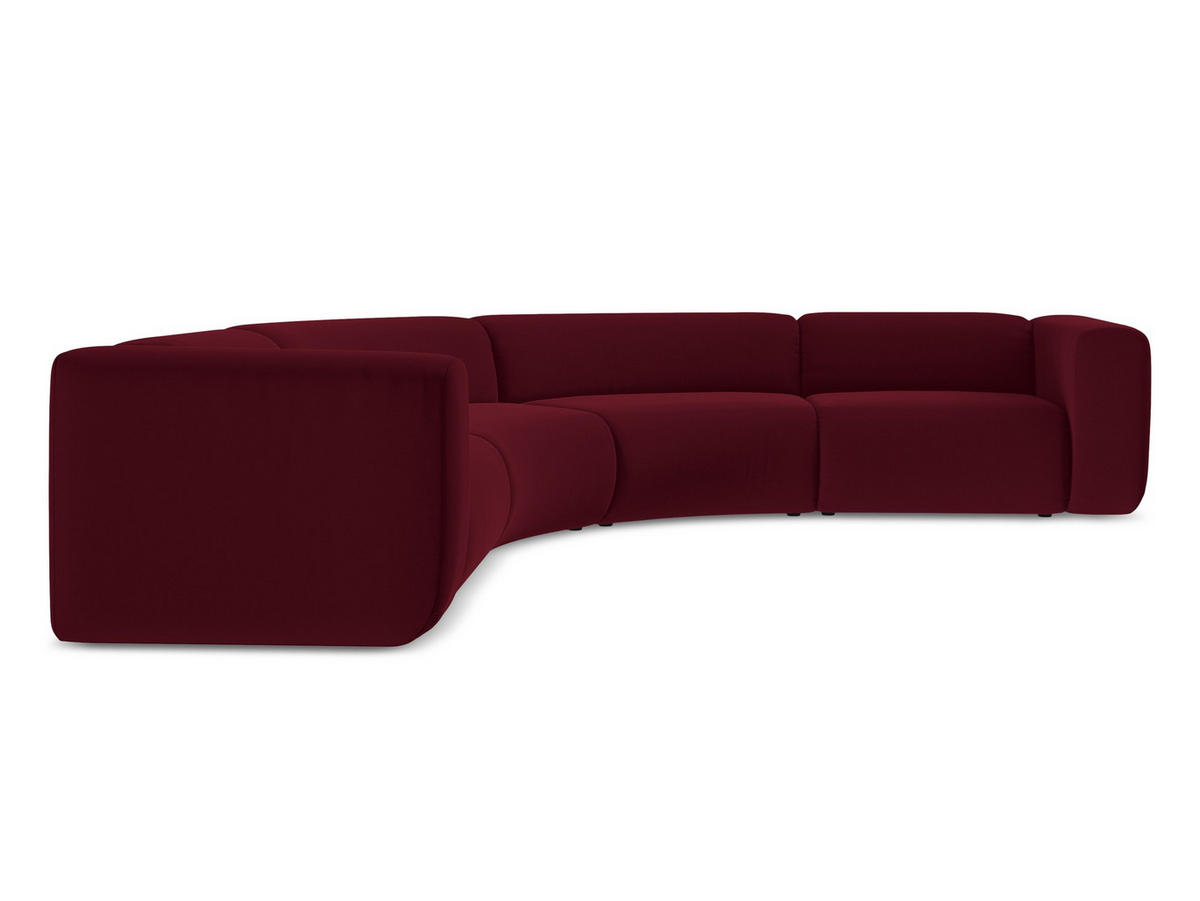 ECKSOFA Samt Stoff Rot - Bordeaux/Rot, Kunststoff/Textil (318/318cm) - Makamii