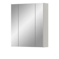 SPIEGELSCHRANK weiß Badschrank, Badschrank 3-türig 60 x 70 cm hängend - Weiß Hochglanz/Weiß, Glas/Holzwerkstoff (60/70/18cm) - Inn.Furn