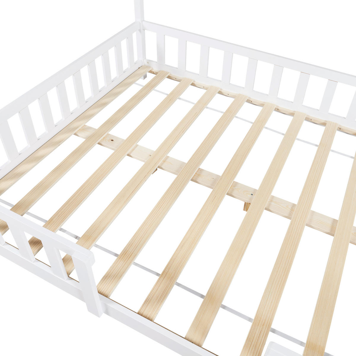 HAUSBETT Sisimiut - Weiß, Holz (140/200cm) - [en.casa]