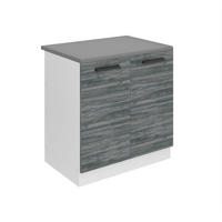 SPÜLENUNTERSCHRANK 80 cm SDZ, mit Arbeitsplatte, mit 2 Türen, Glamour Wood - Hellgrau, Holz (80/85/51.6cm) - B BELINI GROUP