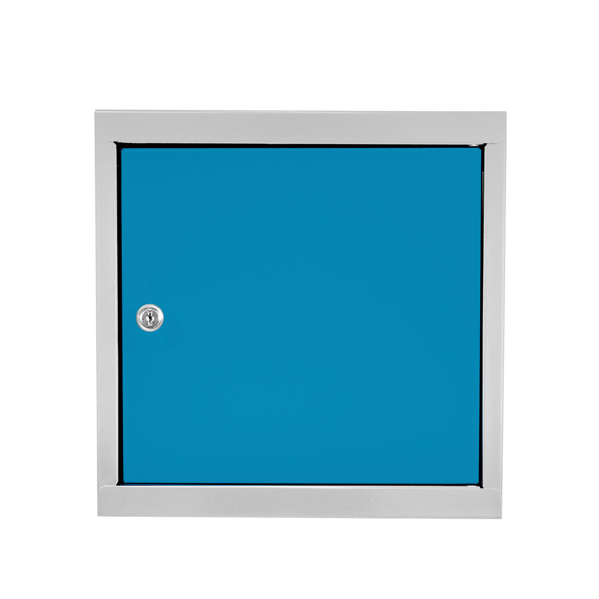 SCHLIESSFACHWÜRFEL Blocky mit Zylinderschloss + 2 Schlüssel 40x40x40cm Lichtgrau/Lichtblau - Blau/Grau, Metall (40/40/40cm) - PROREGAL