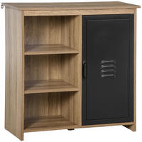 SIDEBOARD Holzfarben und Schwarz 80/35/82 cm - Schwarz, Holz (80/82/35cm) - PANGIVO