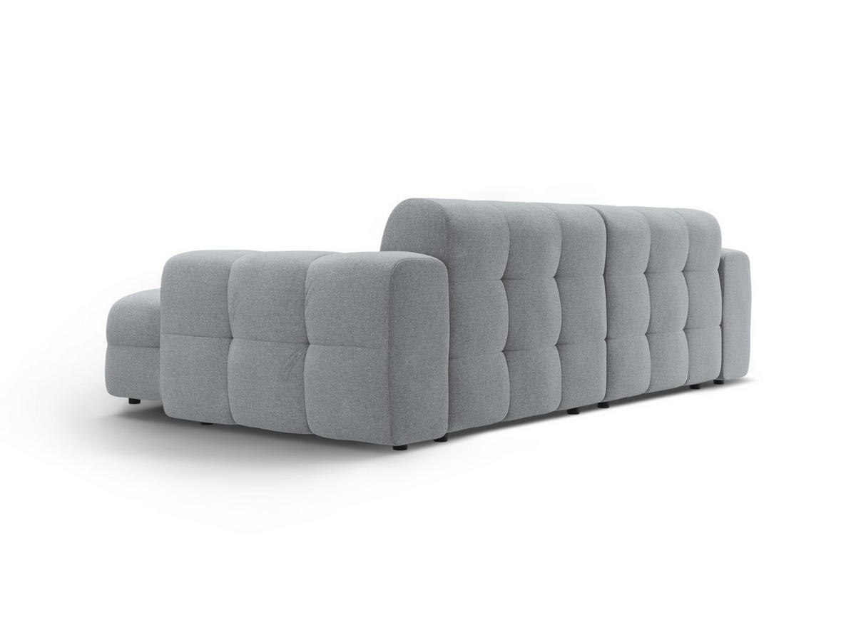 ECKSOFA rechts Kendal aus strukturiertem Stoff platin 4 Sitzplätze - Platinfarben, Textil (173/256cm) - Micadoni