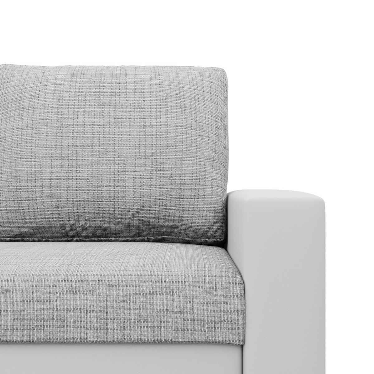SOFA 2-SITZER MIT SCHLAFFUNKTION LUNA, Grau + Grau - Hellgrau/Grau, Textil (148/90/87cm)