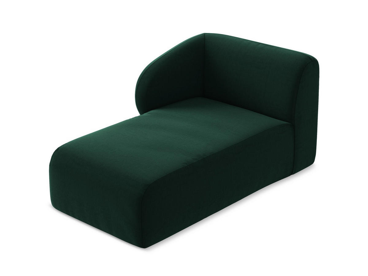 SOFAELEMENT Links Samt Stoff Grün - Dunkelgrün/Schwarz, Holzwerkstoff/Kunststoff (91/75/166cm) - Makamii
