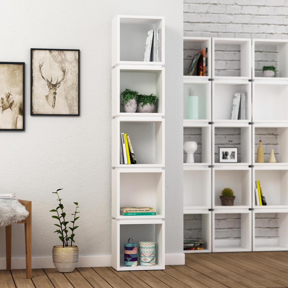 BÜCHERREGAL Multi Weiß 167/32/22 cm - Weiß, Holzwerkstoff (32/167/22cm) - Decortie