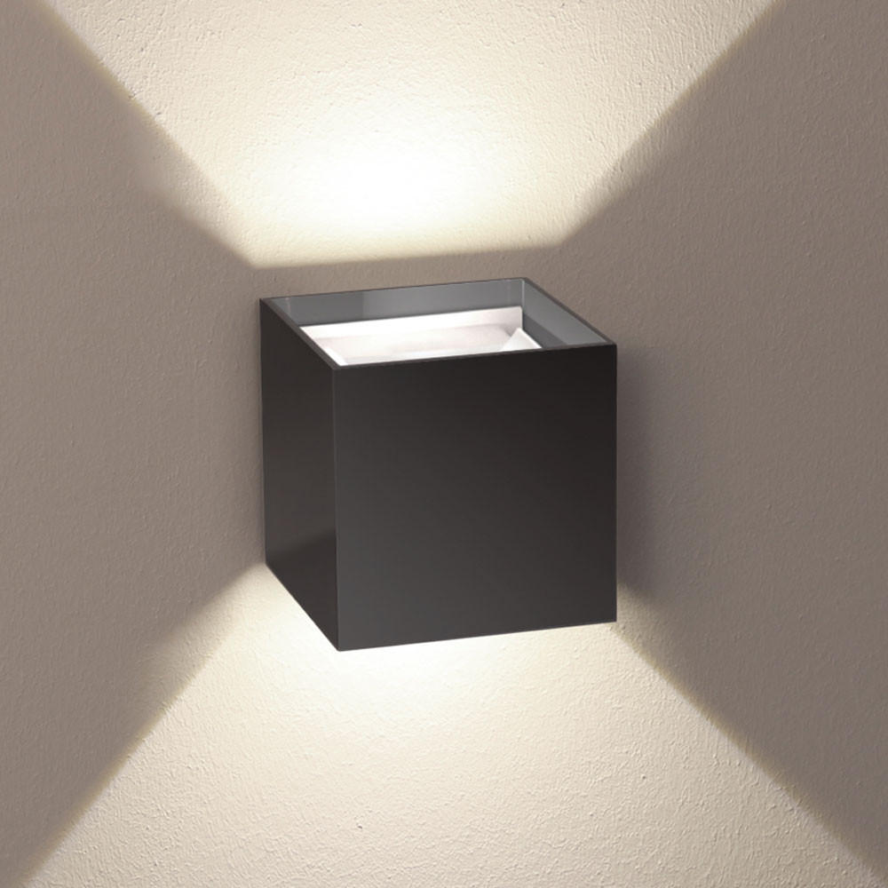 LED-WANDLAMPE Ixa mit Sensor Anthrazit Quadratisch - Anthrazit, Metall (10/10/10cm) - s.luce
