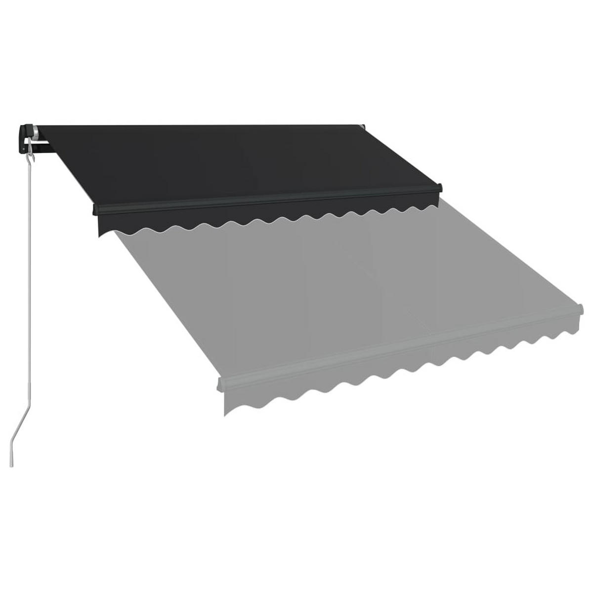 EINZIEHBARE Markise Handbetrieben 300 x 250 cm Anthrazit - Anthrazit, Metall (250/1/300cm) - furnicato