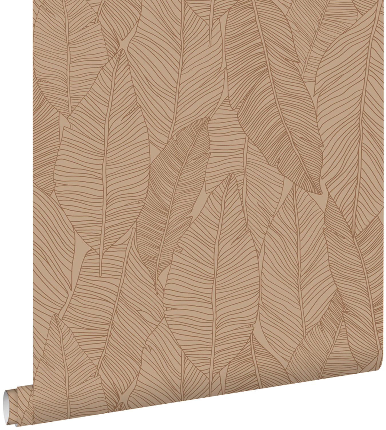 TAPETE gezeichnete Blätter 53 cm x 10.05 m - Terracotta, Papier (53/1000cm) - ESTAhome