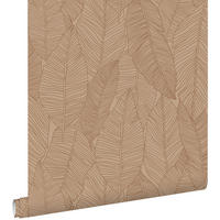 TAPETE gezeichnete Blätter 53 cm x 10.05 m - Terracotta, Papier (53/1000cm) - ESTAhome