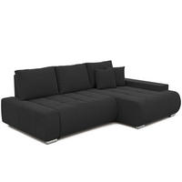 ECKSOFA NIKO Rechts, mit Schlaffunktion und Bettkasten, Anthrazit - Anthrazit, Textil (227/153cm) - Idohome