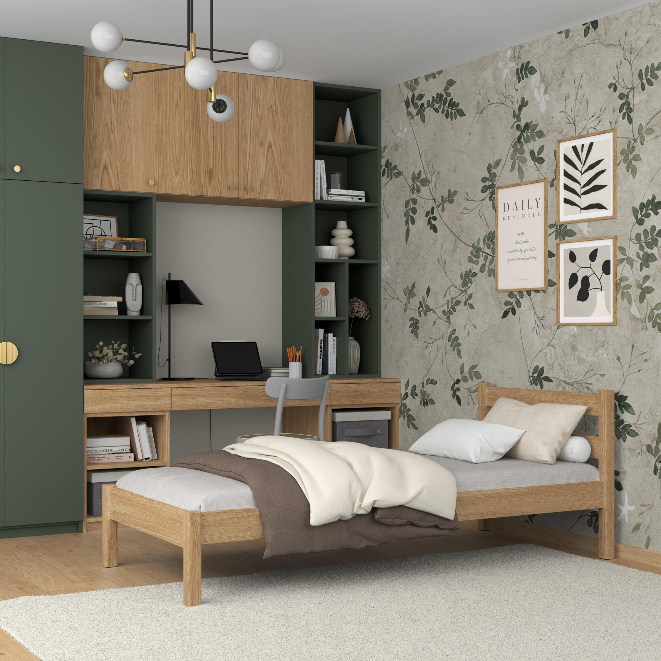 BETT N01 Eiche Natur 120/200 - Eiche Artisan, Naturmaterialien/Holz (120/200cm) - N-Wood