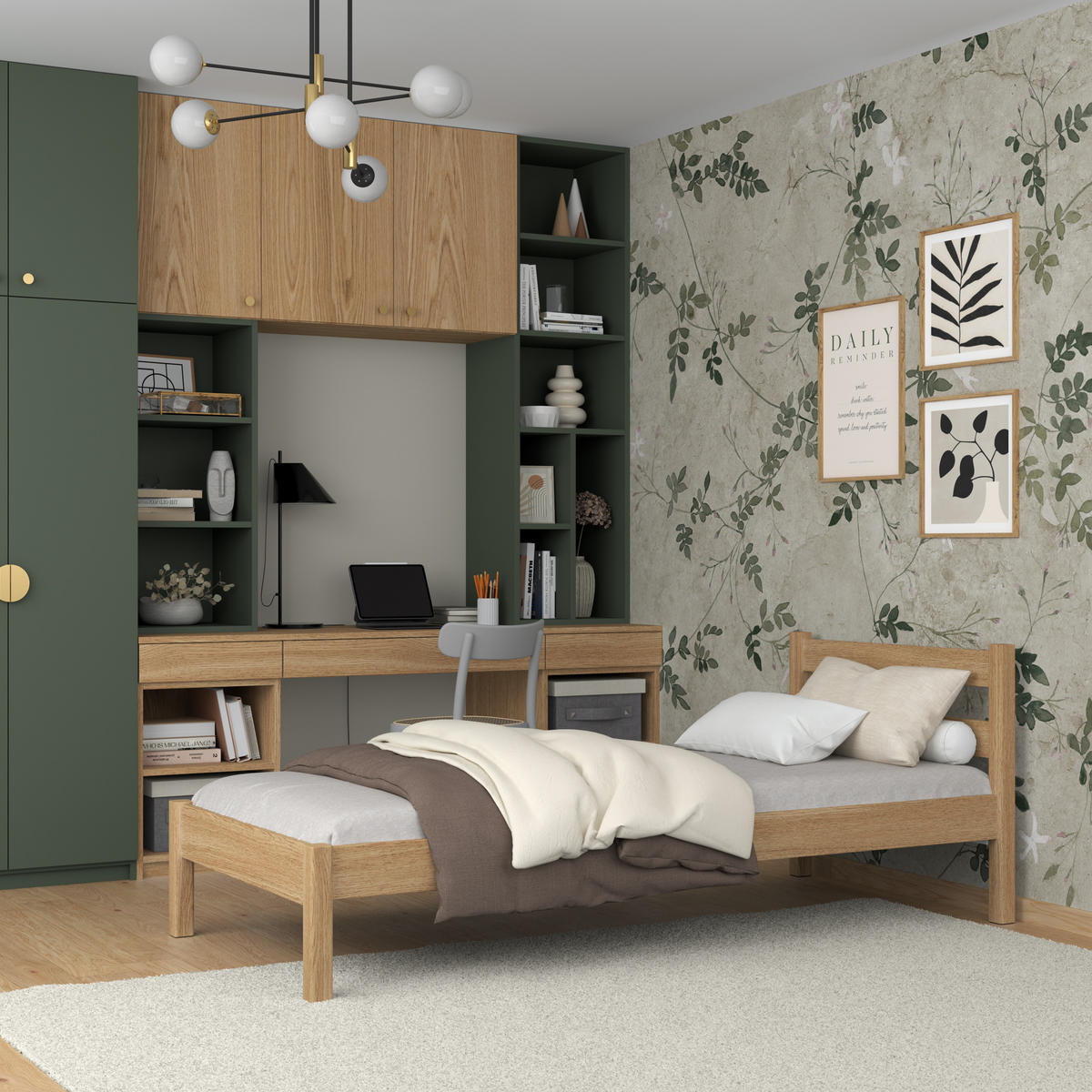 BETT N01 Eiche Natur 80/200 - Eiche Artisan, Naturmaterialien/Holz (80/200cm) - N-Wood