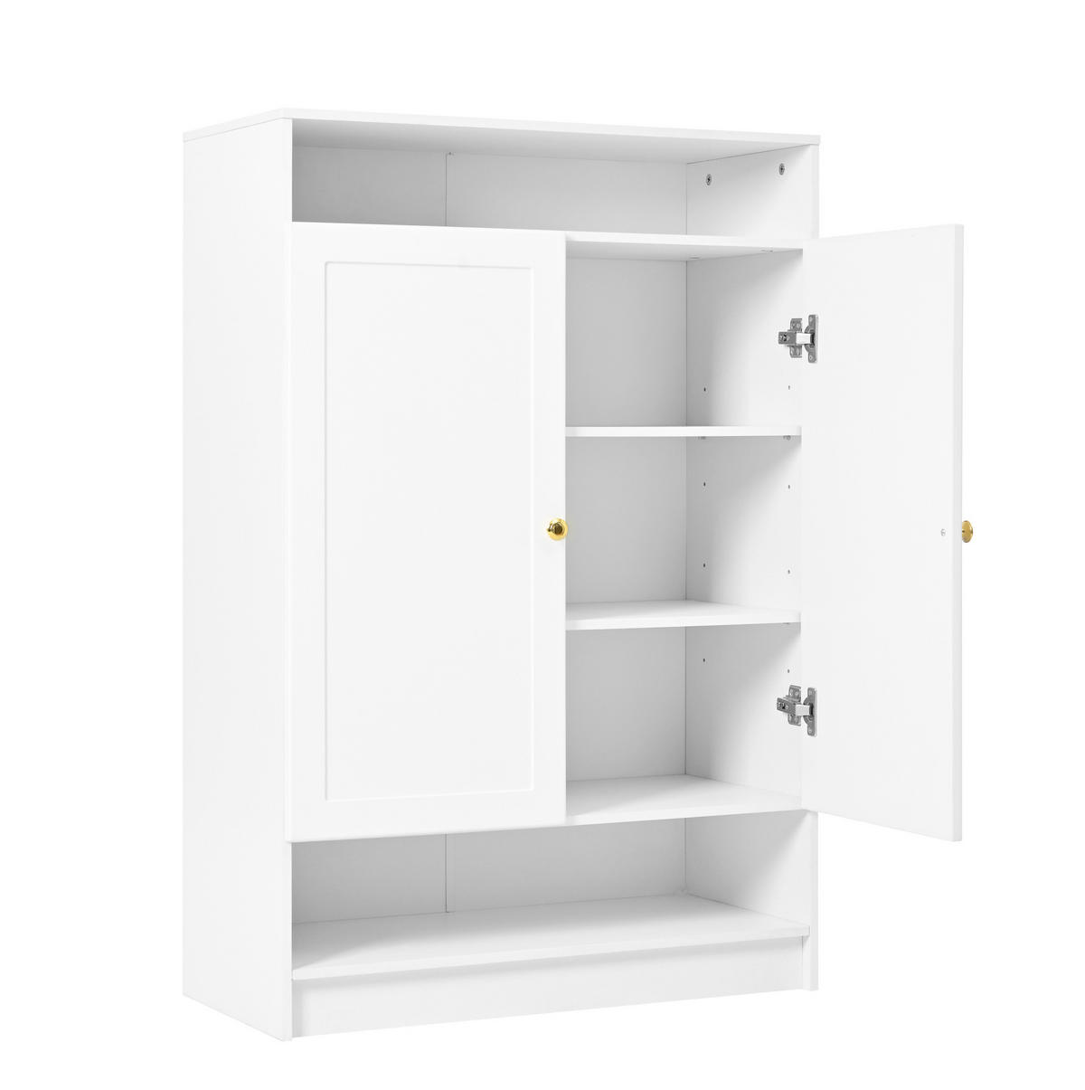SCHUHSCHRANK 73/34/109 cm in Weiß mit 2 Türen und höhenverstellbaren Böden - Weiß, Holzwerkstoff (73/109/34cm) - BEAOK