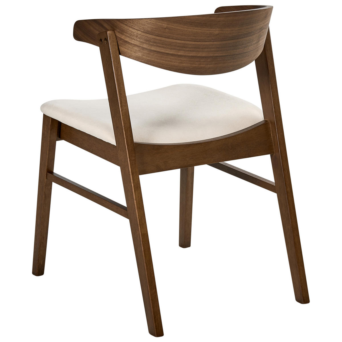 ESSZIMMERSTUHL 2er Set Stoff Braun/Cremeweiß Lilly - Creme/Braun, Holz/Textil (49/73/59cm) - Beliani