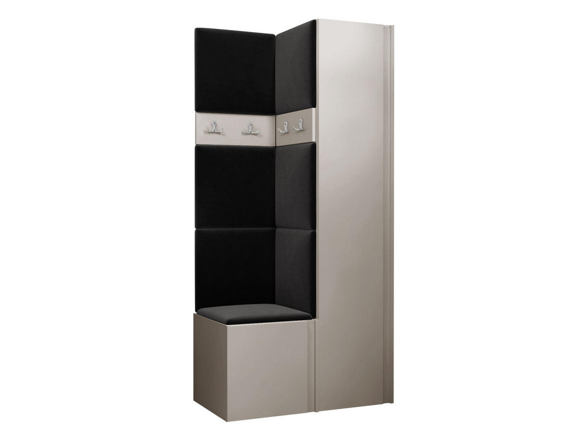 GARDEROBEN-SET Orion XXIV - Kaschmir/Anthrazit, Holzwerkstoff/Kunststoff (82/186/46cm) - MIRJAN24