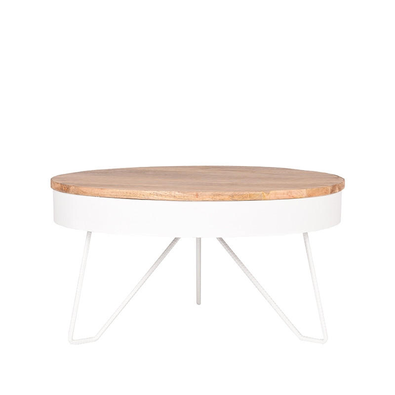 COUCHTISCH Saran Weiß 80/80/43 cm - Weiß, Metall (80/80/43cm) - LABEL51