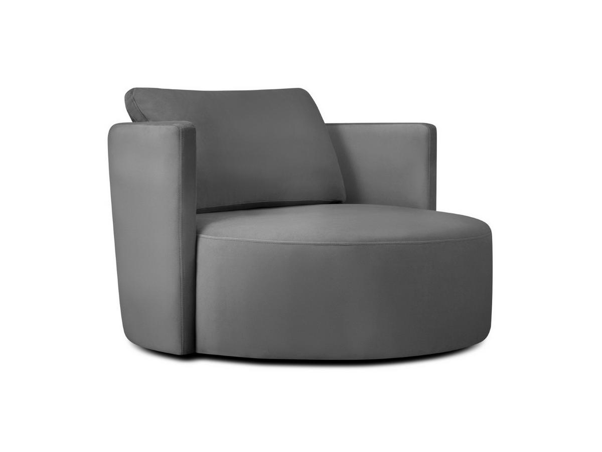 XL-DREHSESSEL Bliss aus Samt dunkelgrau 1,5 Sitzplätze - Dunkelgrau, Textil (112/63/112cm) - Micadoni