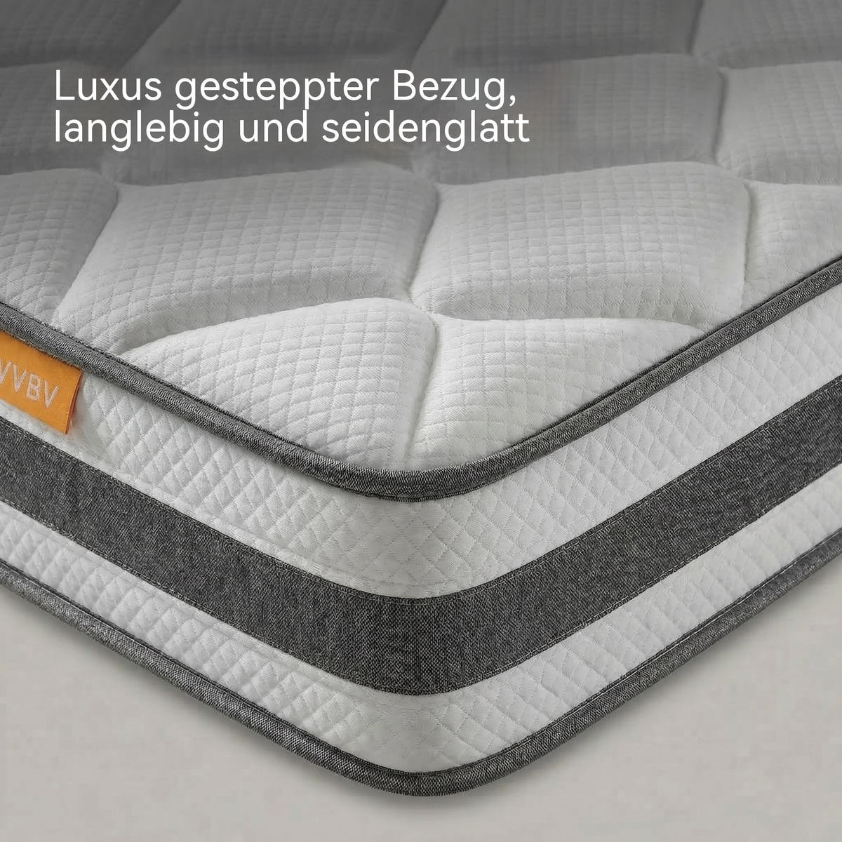 TASCHENFEDERKERNMATRATZE 140/200 cm Weiß, H4 Höhe 25 cm mit Komfortschaum - Weiß, Textil (140/200cm) - Oxeza