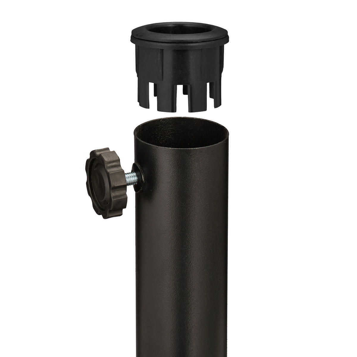 SONNENSCHIRMSTÄNDER - Schwarz, Kunststoff/Metall (50/50cm) - Relaxdays