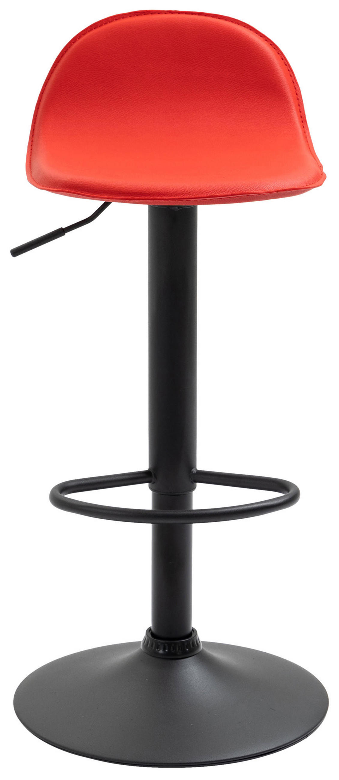 BARHOCKER Lederlook rot - Rot/Schwarz, Textil/Metall (39/73/41cm) - CLP