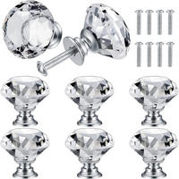 SCHRANKKNOPF Kristall 8er-Set - Transparent, Metall (0.31/2.7/0.31cm)