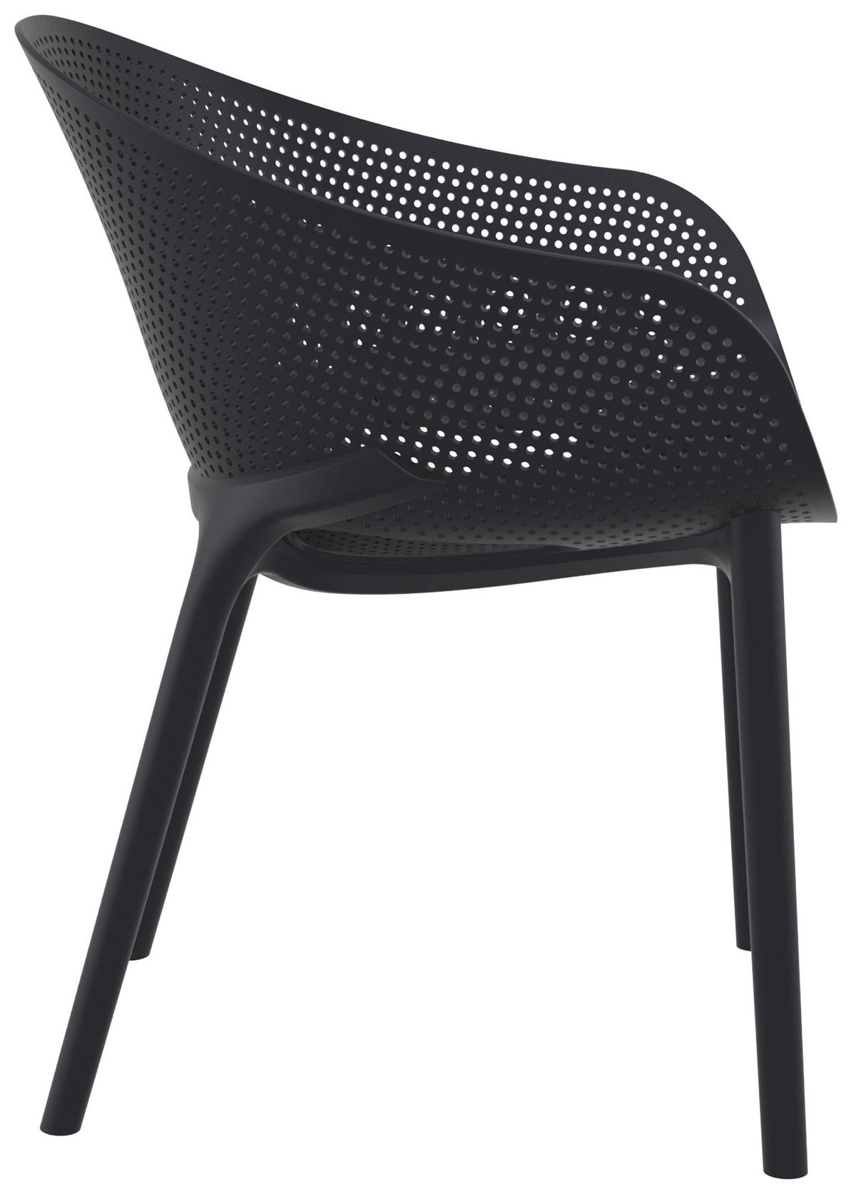 GARTENSTUHL Kunststoff Schwarz - Schwarz, Kunststoff (54/81/50cm) - CLP