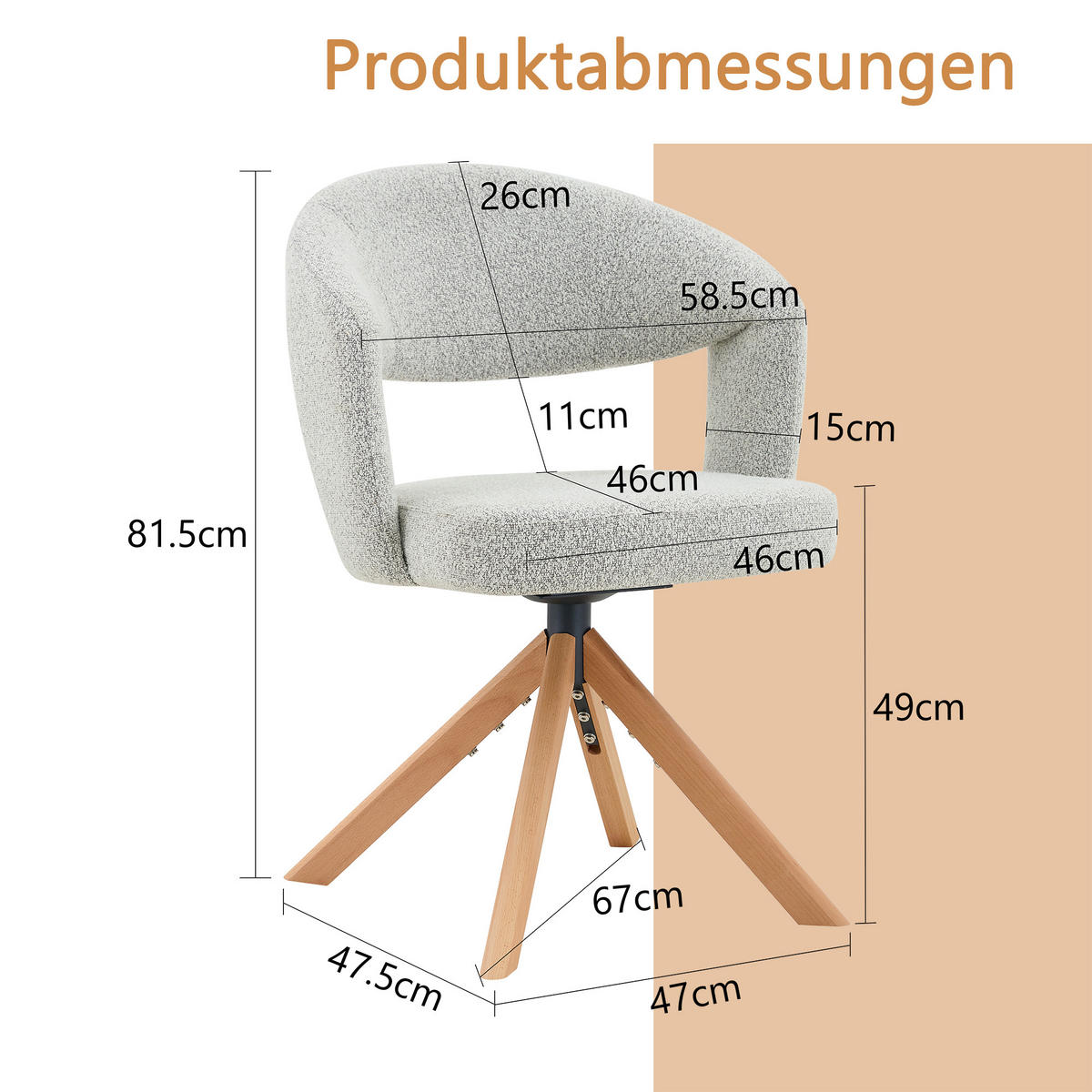 ARMLEHNSTUHL-SET DE-36635 2 Stück mit Massivholzbeinen Hellgrau - Hellgrau, Holz (47.5/81.5/47cm) - ComfortXL